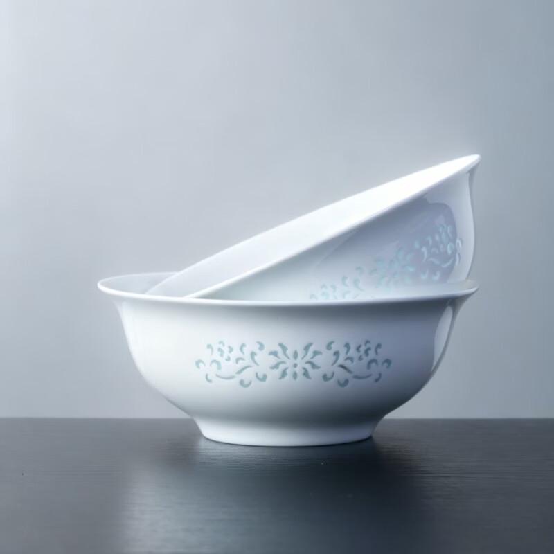 Haoya Jingdezhen 8.5-inch Underglaze Ceramic Soup Bowl Set of 2