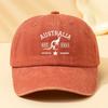 A Stylish Unisex Printed AUSTRALIA Kangaroo Baseball Cap Featuring a Classic Vintage Washed Design Lightweight And Curved Brim
