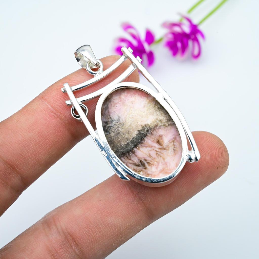 Rhodochrosite, White Topaz Handmade Latest Design Jewelry Bracelet, 925 Solid Sterling Silver Gemstone Bracelet, Gift For Sister