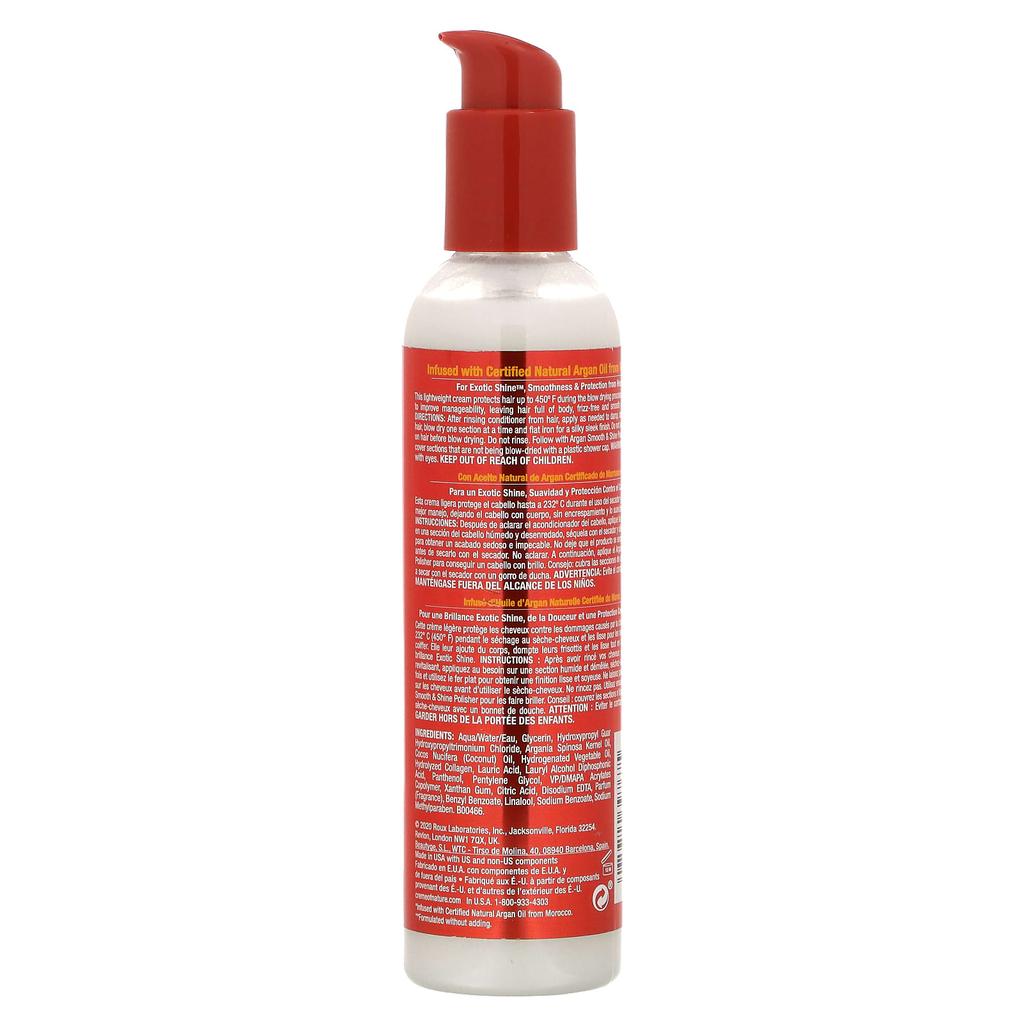 Creme Of Nature Sertifisert naturlig arganolje fra Marokko, Smooth & Shine Blow Out Cream, 7,6 fl oz (226 ml)