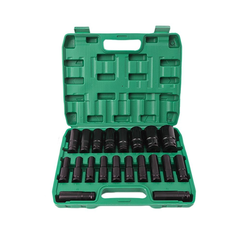 

Набор черных торцевых ключей 10/15/20 шт. Удлиненный тип, шестигранная головка, пневматический инструмент для ремонта 20pcs(8-32mm)