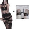 Women Sexy Lingerie Set Cute Ruffles Lace Kawaii Babydoll Soft Girl Black Pajamas Japanese Lolita Cosplay Costumes