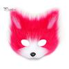 Fluffy Cat Ear Headband Plush Fox Cosplay Mask, Tail, Costumes Props, Fuzzy Halloween Beast Girl Outfit Mask for Costume Party Anime Convention