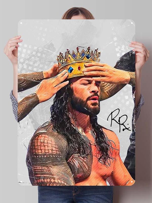 Roman Reigns Metallschilder Wrestler Poster Dekoration Schlafzimmer Anpassbare Blechschilder für Man Cave Wandkunst Dekoration Retro Zimmer