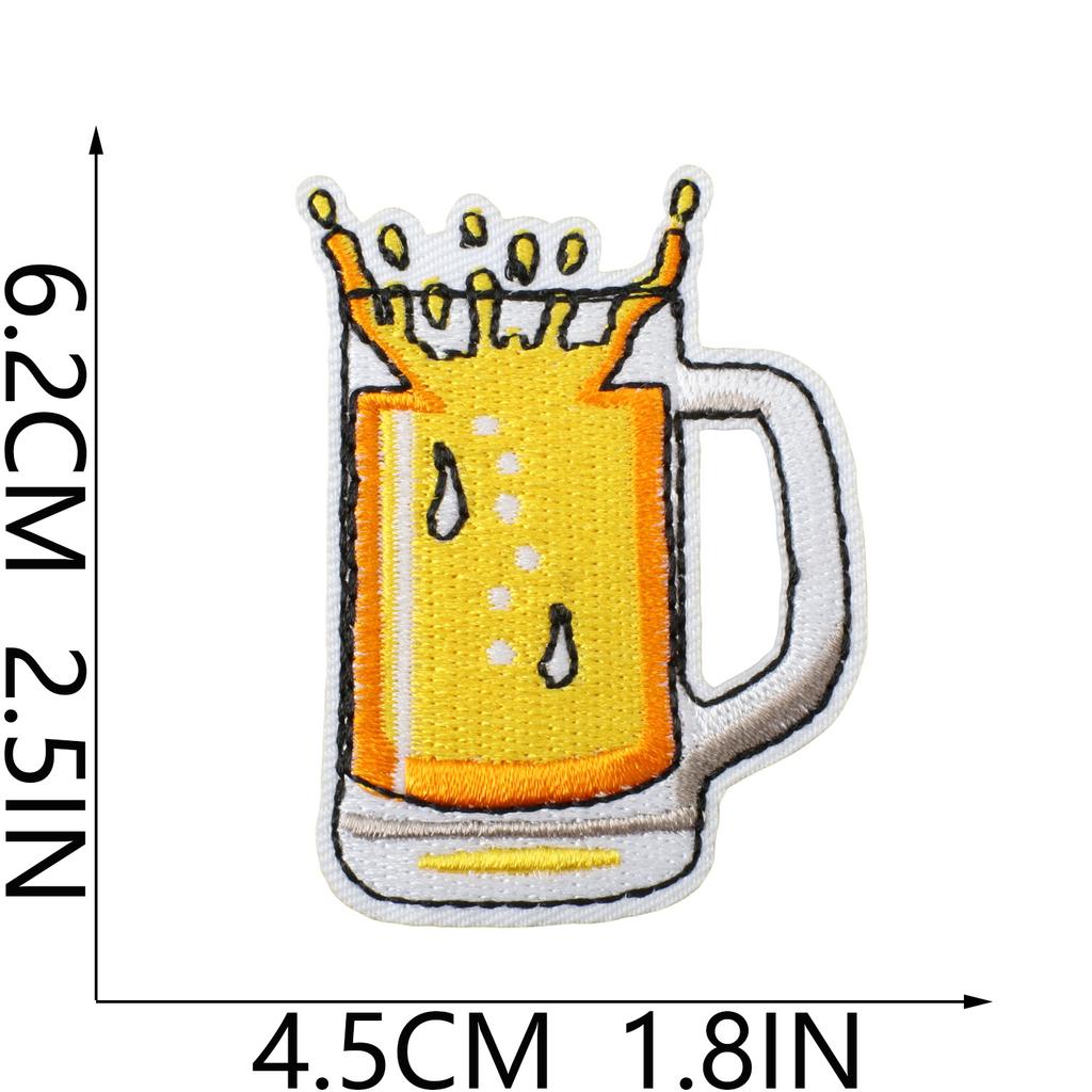 Carnival Beer Festival Embroidery Cloth Sticker Tide Play Decorative Patch Sticker Beer Cup Bag Decoration Embroidery Chapter Boy Ironing
