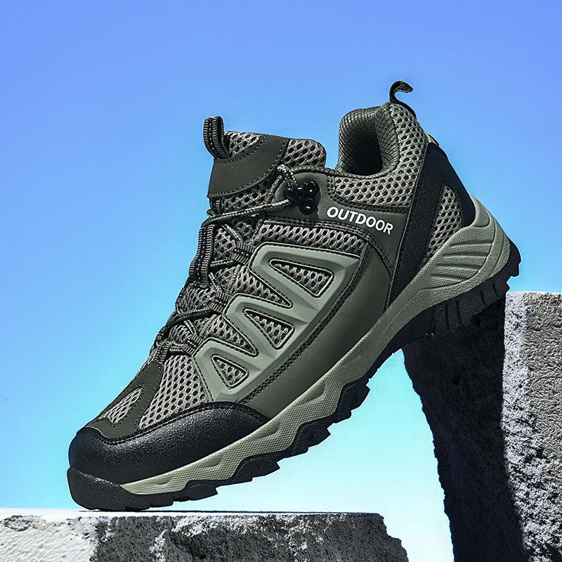 2025 hot-selling large-size travel hiking shoes breathable mesh shoes non-slip and wear-resistant labor hiking shoes