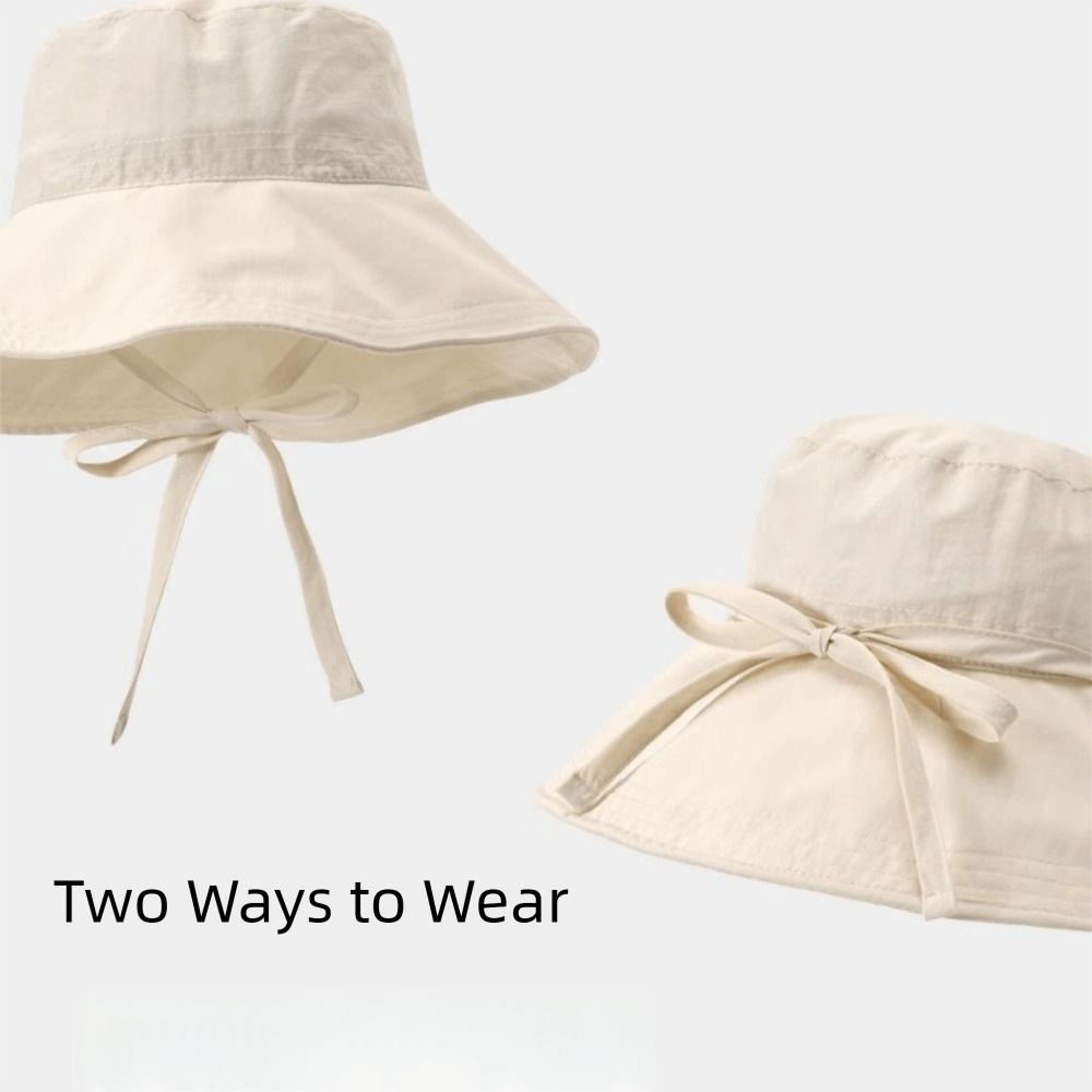 UV Protected Sunscreen Bucket Hat with Drawstring Quick-drying Sun Hat Wide Brim Fisherman Hat for Summer Outdoor Activities