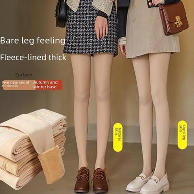Women's Velvet Pantyhose: Thick & Flesh-Colored Stockings for Bare Leg Look, Perfect for Spring, Autumn, and Winter.