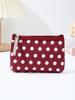 Classic Polka Dot Makeup Bag: Small Zipper Pouch & Key Holder