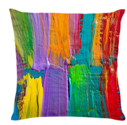 Colorful Pigment Printed Pattern Home Decor Pillowcase Bedroom Living Room Sofa Decoration Polyester Cushion Cover With Zipper