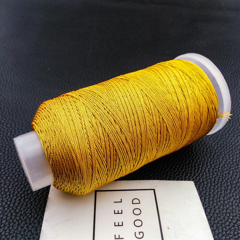 DIY Iridescent Gold & Silver Thread Core Yarn for Handmade Tassels, Bracelets, Necklaces, and Macrame.