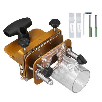 Gabarit de mortaisage 2 en 1 Acier inoxydable Largeur de rainurage Profondeur Hauteur Réglable Fraiseuse à bois Localisateur de positionnement de rainurage