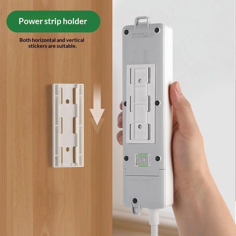 5/10PCS Self-Adhesive Wall Mount Power Strip Fixer Hanging Socket Holder No Drilling Cable Organizer for Home Use