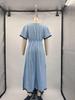 European & American V-Neck Ruffle Swing Dress - Women's Short Sleeve Summer