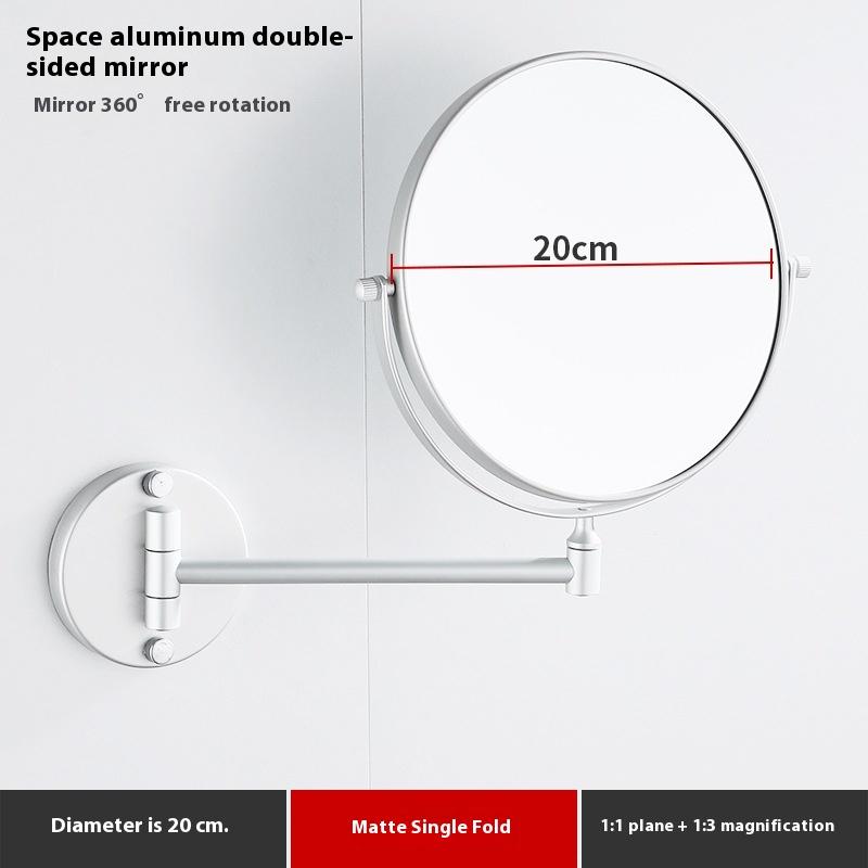 Black Gold Telescopic Mirror Bathroom Cosmetic Folding Beauty Wall Hanging Double-sided Mirror Bathroom