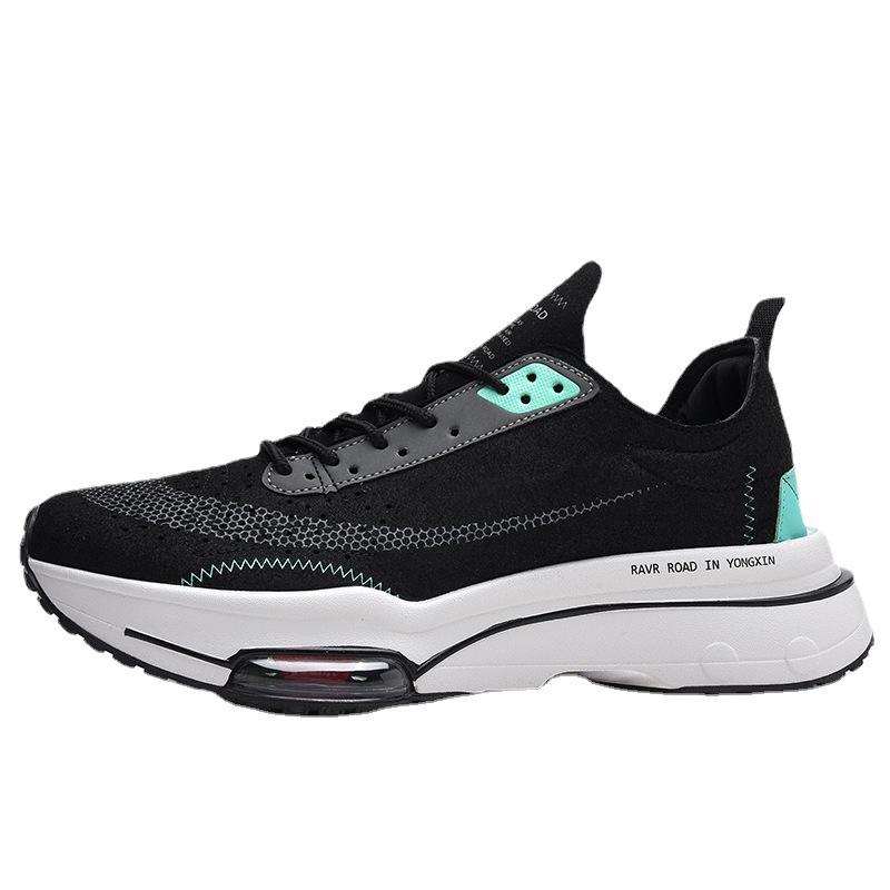 Vier Jahreszeiten Erstschicht Samt Rindsleder Low-Top Luftkissen Paar Sportschuhe Atmungsaktiv Übergröße Freizeitschuhe