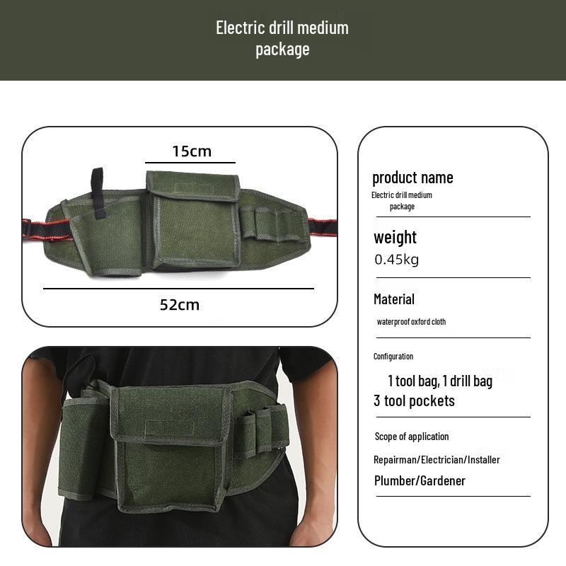 Men's Sturdy Electrician Tool Bag - Durable, Portable, Multifunctional Hardware Storage with Tool Belt