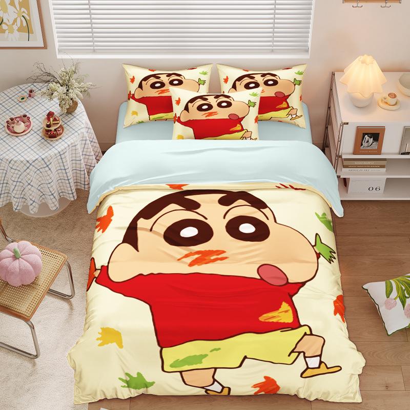 New Style C-Crayon Shin-chan Bedding Sets Shin-chan Duvet Cover Bed Set Quilt Cover Pillowcase Kids Adult Size