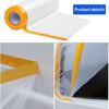 2Rolls Pre-Taped Masking Film,Tape and Drape,Automotive Painters Masking Tape Film,Plastic Sheeting Cover for Appliance