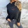 Womens Fall Sweaters Long Sleeve Pullover Loose Chunky Knitted Jumper Tops