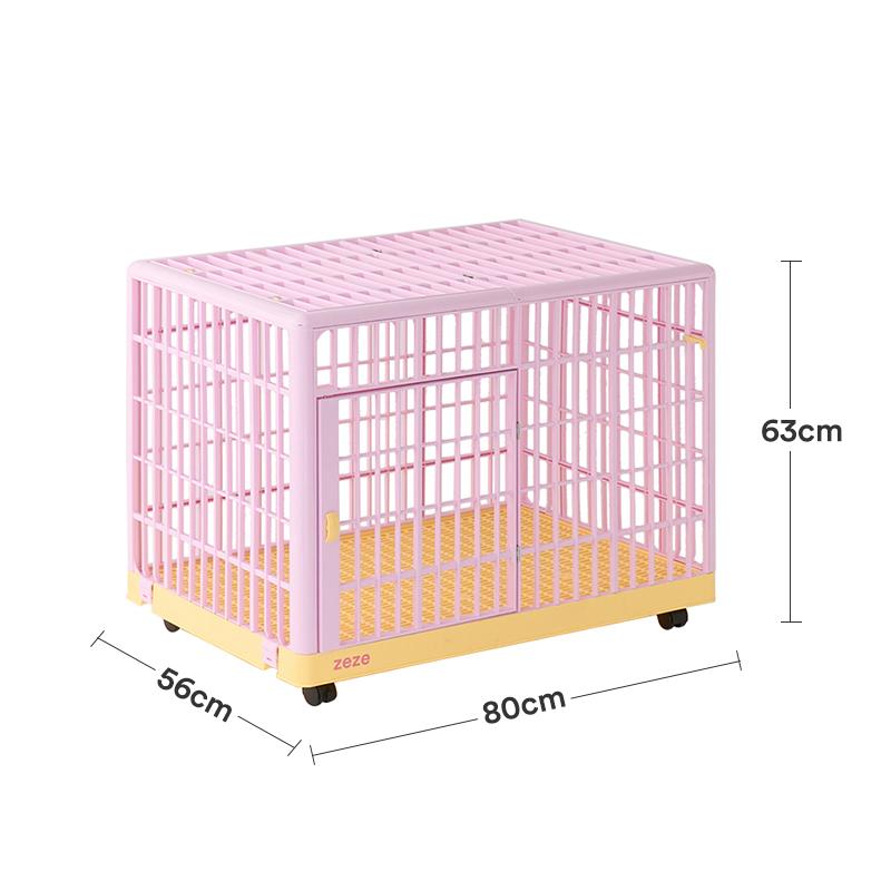 

Indoor Dog Crate for Medium Small Dogs Pet Playpen with Escape-Proof Lock Portable Puppy Cage Home Training Kennel Carrier розовый