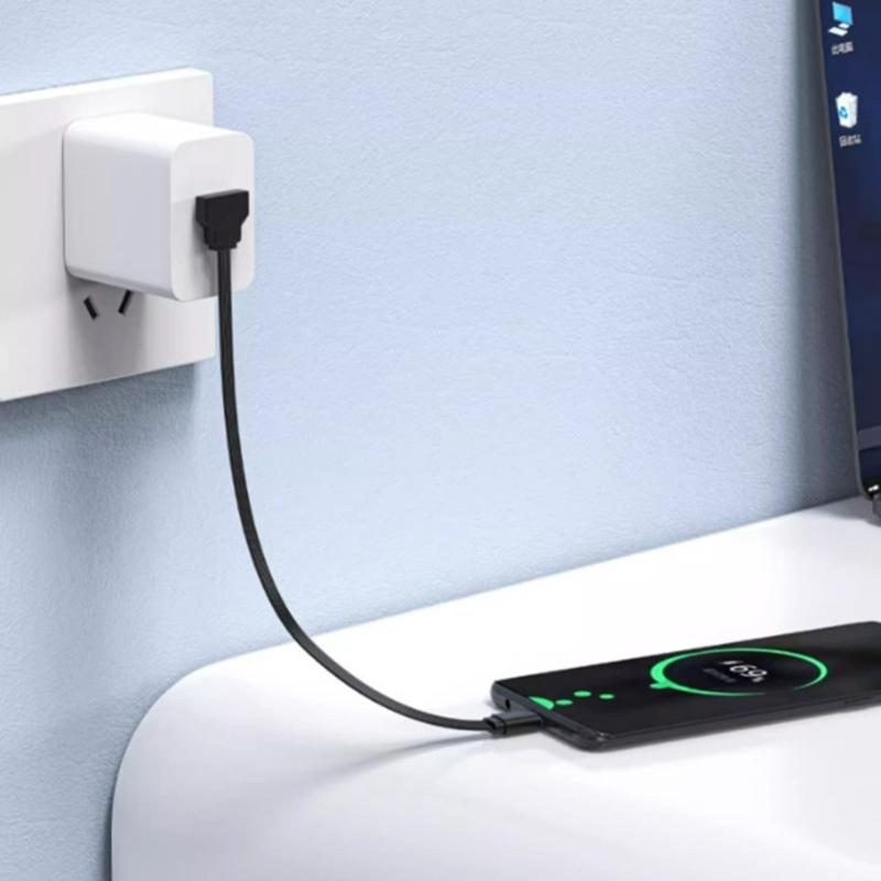 Small 90Degree USB Type C To USB2.0 Cable 65W Fast Charging &480Mbps Data Sync USB Type C Charger Fast Charging Cable