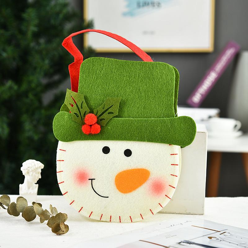 Creative Christmas Gift Bag 2020 Three-Dimensional Doll Candy Tote Bag, Classic Snowman Handmade Bundle Bag