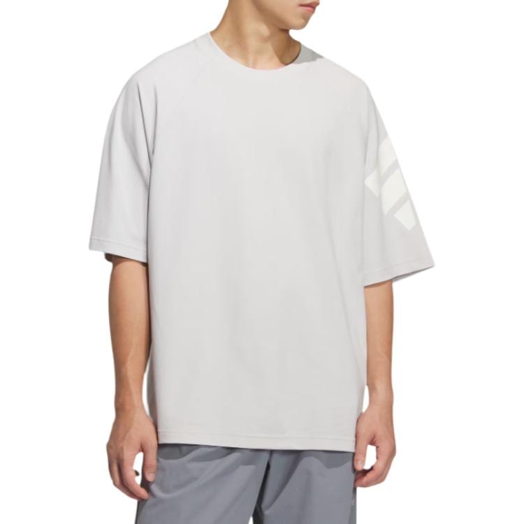 adidas FOS T Shirts Men's Light Gray Crew Neck Moderate KH1486