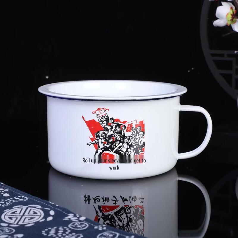 OLOEY Retro Enamel Noodle Bowl with Lid