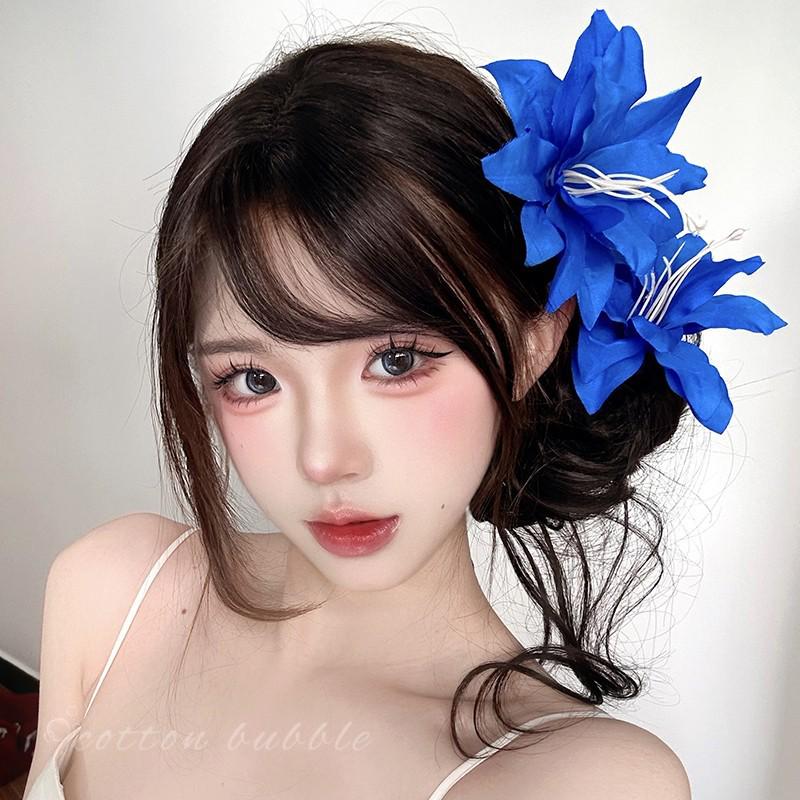 Chinese-Style Pink Lily Hairpiece: Women's Fairy Flower Hair Clip