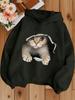 3D Torn Paper Cat Print Kids Hoodie Boys Girls Long Sleeve Pullover Cute Animal Casual Sweatshirt