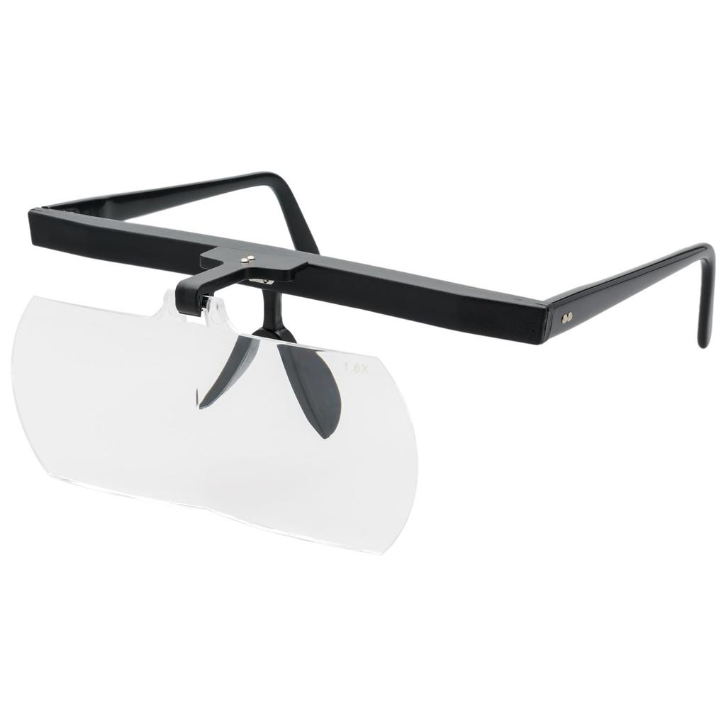 MIZAR-TEC Magnifying Glass, 2x Magnification, Acrylic Lens, Soft Case, and Lens Cloth Included, Eyeglasses Style, Ideal for Work, Reading, and