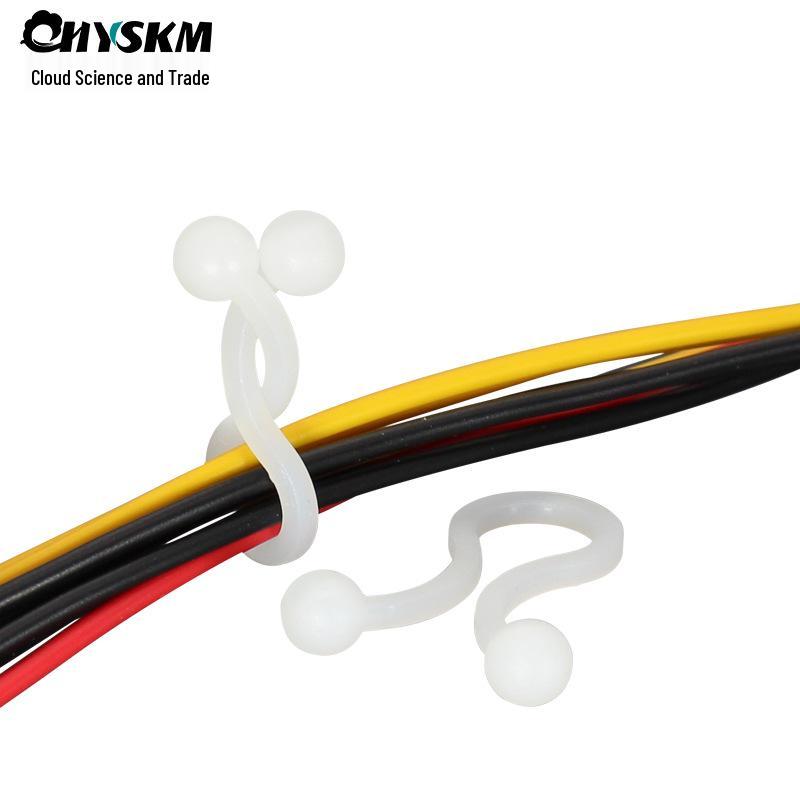 Ball-Shaped Buckle Cable Tie & Clamp Organizer - Flexible Wire Twist & Fixer