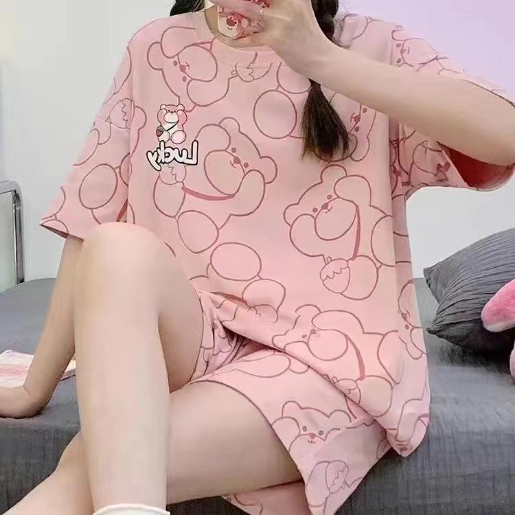 Women's Korean Smiley Face Cartoon Pajamas Set – Long-Sleeved Pullover & Trousers for Autumn/Winter