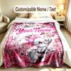 Elefanten-Thema Weiche Decke Personalisierter Benutzerdefinierter Name Textdruck Warme Decke Zuhause Sofa Schlafzimmer Dekoration