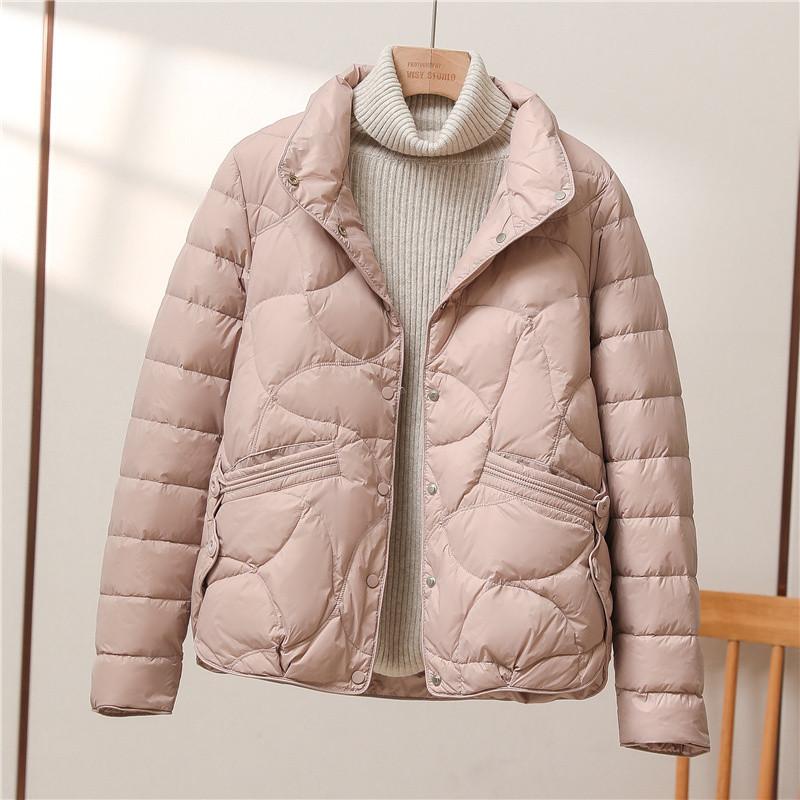 

Легкая куртка-пуховик женская короткая новая осенне-зимняя модная универсальная куртка с воротником-стойкой XL