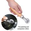 Tire Flat Roller Smooth Rolling Stable Wood Handle Anti Corrosion Tire Patch Roller for Workshop
