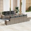 VidaXL 8-Piece Garden Sofa Set with Grey Cushions In Synthetic Rattan 3356585