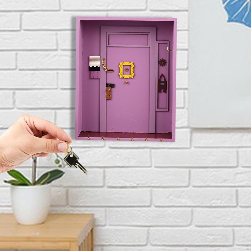 Rustikaler Schlüsselhalter aus Holz mit Aufbewahrung - Wand-Organizer für den Eingangsbereich