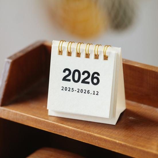 2 Stück Mini-Tischkalender Okt. 2025-Dezember. 2026 14 Monatsplaner Desktop Klein Stehend Umblätterkalender mit Doppelbindung für Home Office