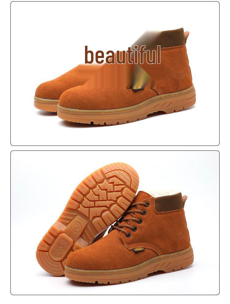 Unisex Winter Steel Toe Work Shoes - Anti-Smash, Anti-Puncture, Lightweight, Anti-Odor, Plus Velvet Cotton Lining for Welders.
