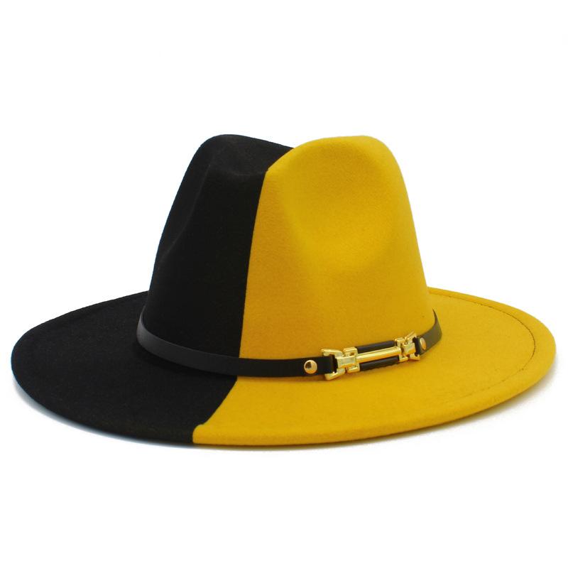 Hot-selling European and American Fashion Yin and Yang Woolen Top Hats, Men's and Women's Trends, Felt Hats, Autumn and Winter British Style Jazz Hats