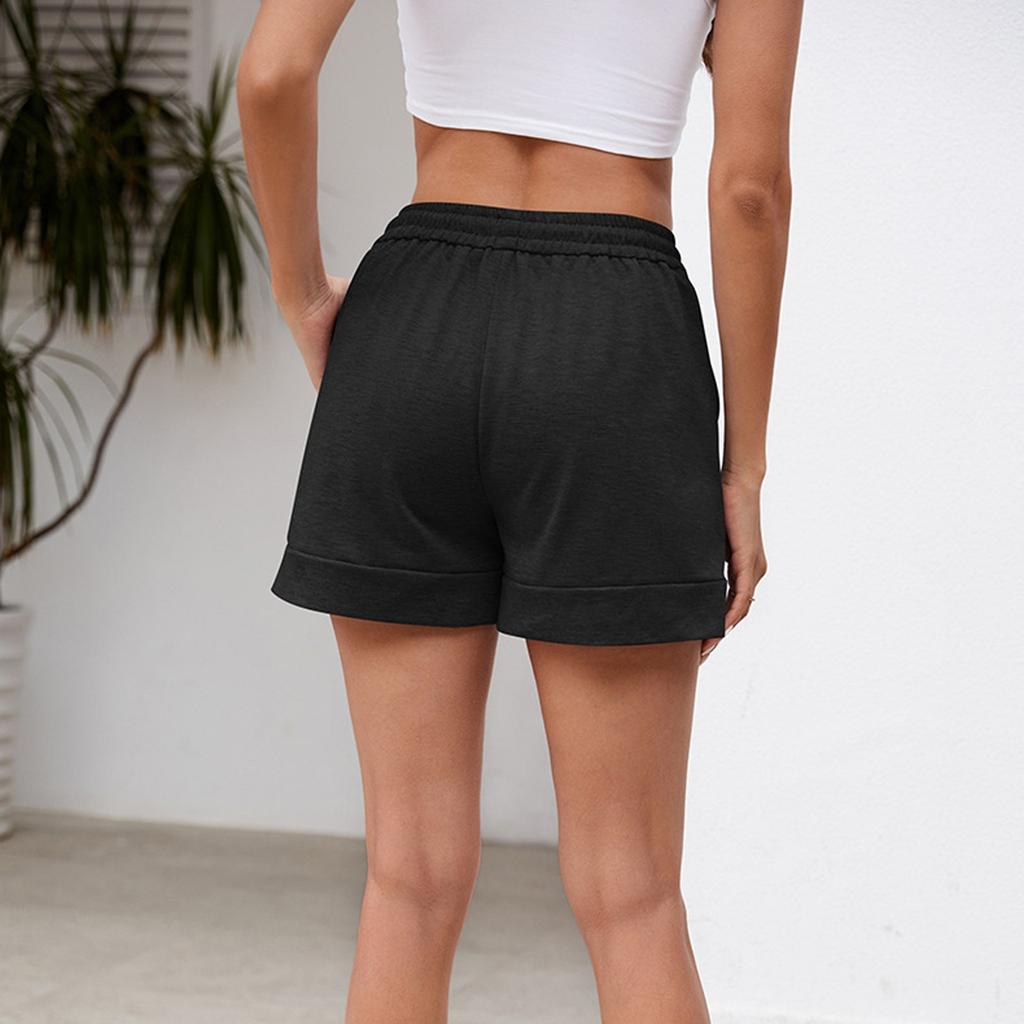 Damen Einfarbig Modisch Lässig Locker Hosen Dreiviertelhosen Gerades Bein Shorts