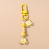 Cute Enamel Car Keychain Women Girls Beaded Key Ring Pendants for Handbag Decor DIY Key Chain Kid's Jewelry Gifts