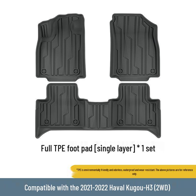 All-Weather TPE Mats for 2021-2022 Haval Cool Dog: Floor, Trunk, and Seat Backrest