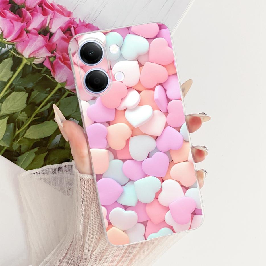For Vivo Y05 4G Case Colorful Flowers Painted Cover Clear Silicone Soft Slim Phone Case For Vivo Y11d Y 05 VivoY05 VivoY11d Bags