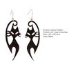 Yousheng 1 Pair Dangle Earrings Cat Shape Dress Up Jewelry Horrible Black Hook Earrings for Halloween