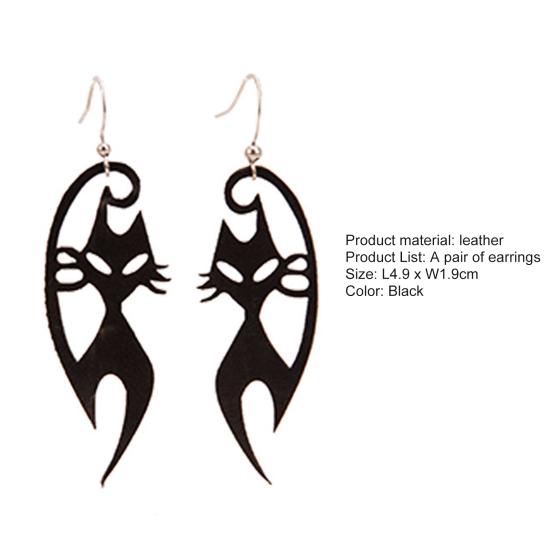 Yousheng 1 Pair Dangle Earrings Cat Shape Dress Up Jewelry Horrible Black Hook Earrings for Halloween
