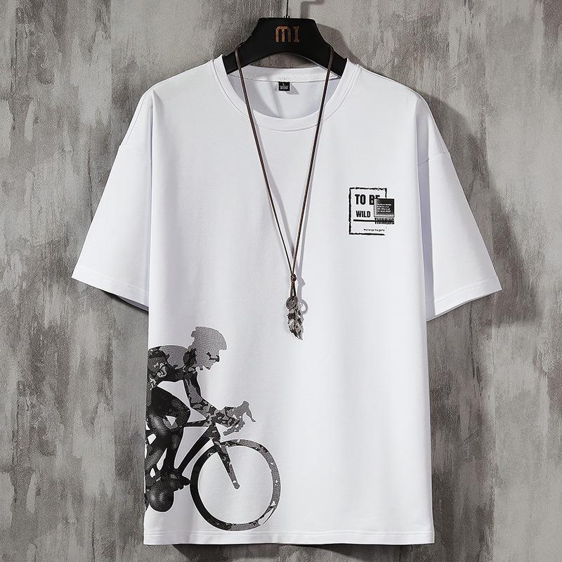 

Летняя повседневная футболка с коротким рукавом и круглым вырезом с принтом пуловера M