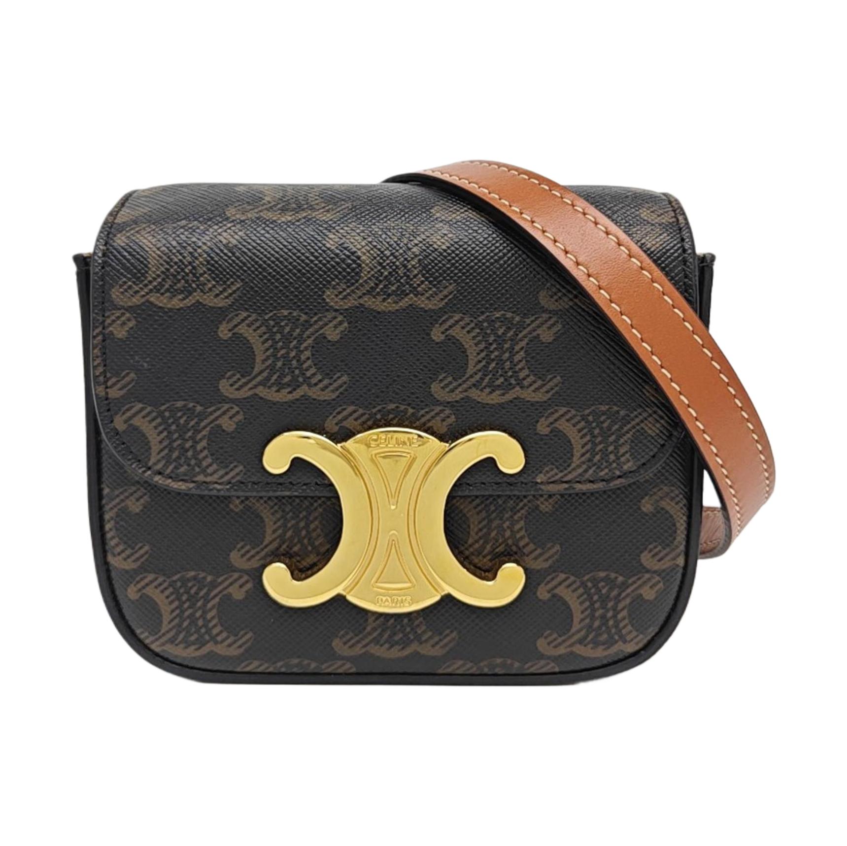 [Pre-Owned] Triomphe Mini Black Coated Canvas